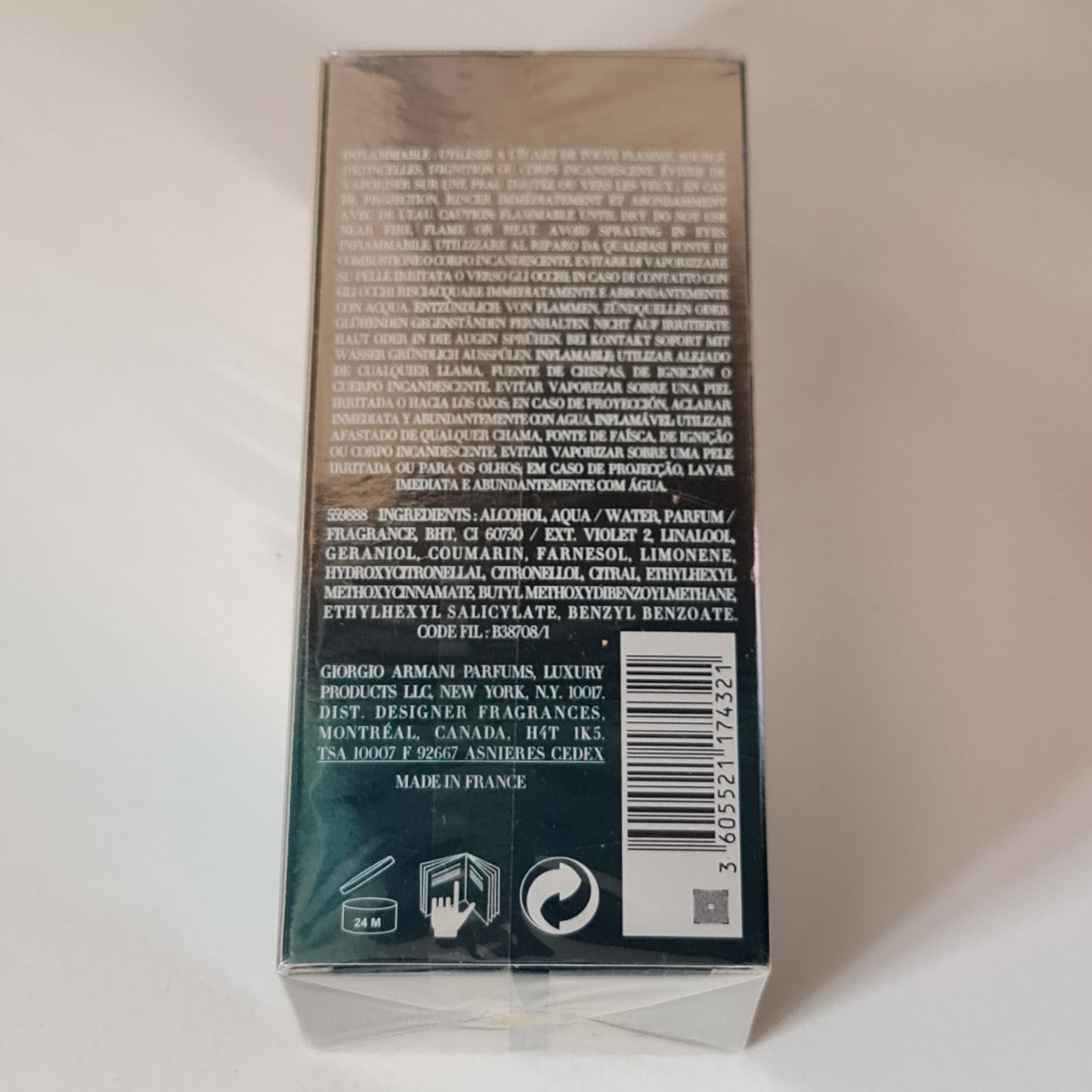 Emporio Armani Diamonds Summer For Men Eau De Toilette 75ml. Rear flat photo, fragrance, perfume, scent and cologne.