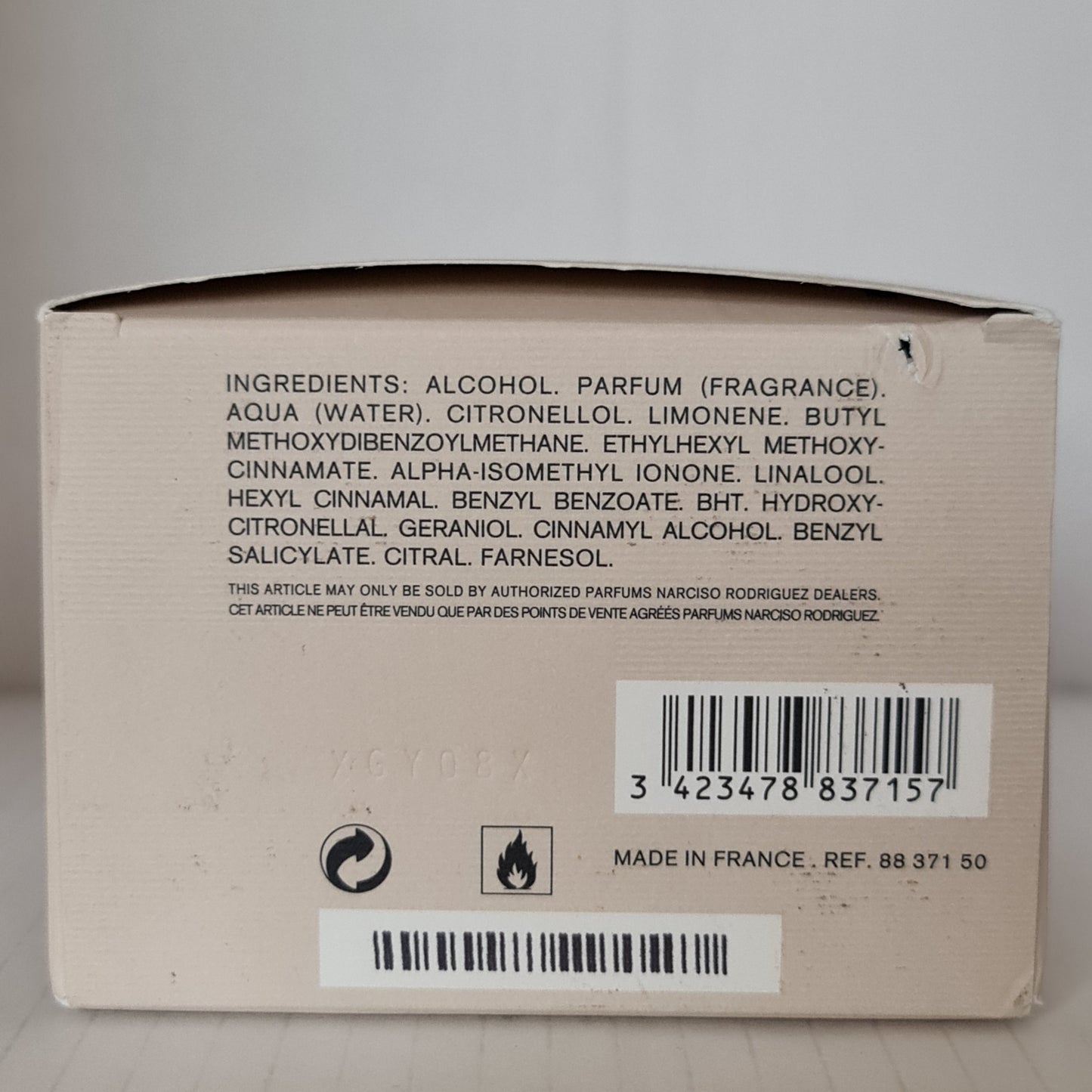 Narciso Rodriguez Eau De Toilette 90ml (Women's). Unsealed Box. See Description.