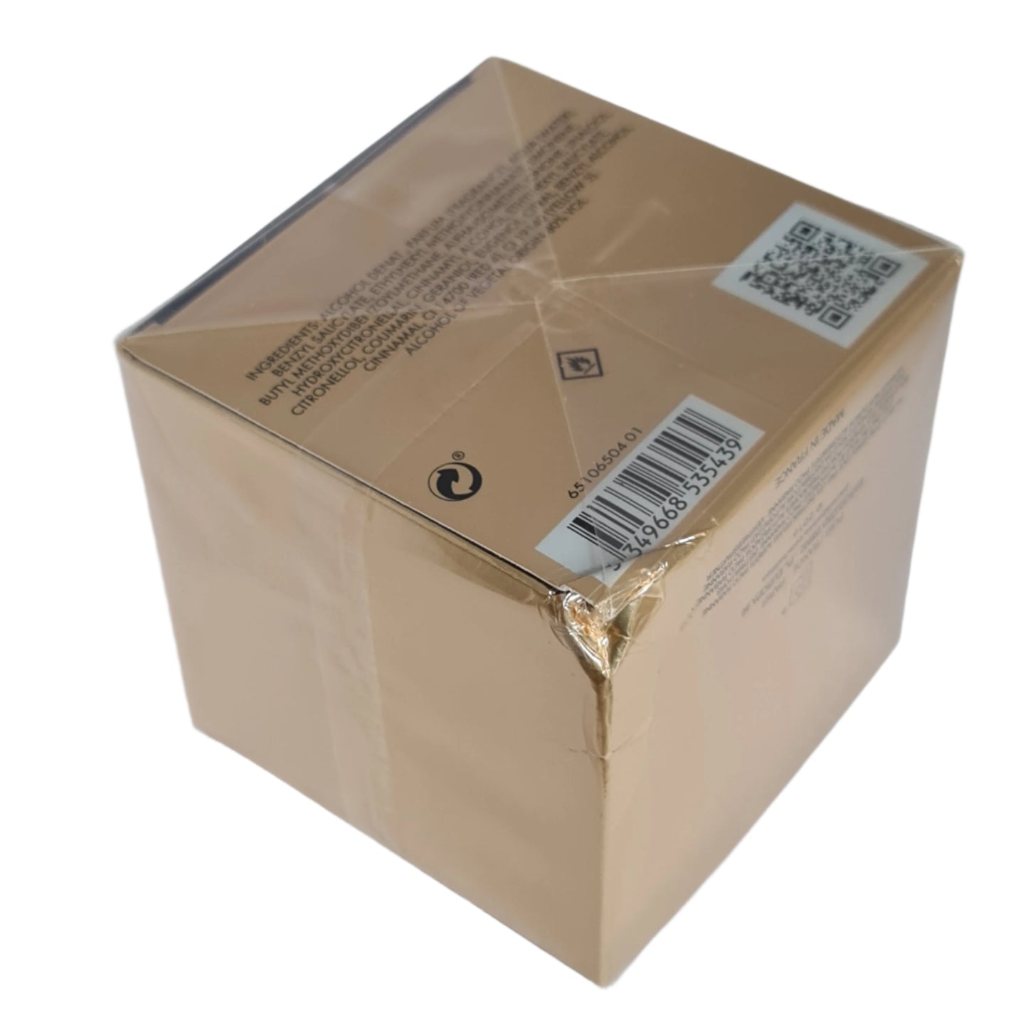 Photo showing imperfection in cologne box.