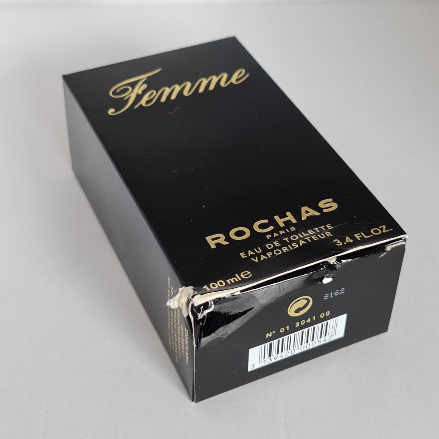 Rochas Femme Eau De Toilette 100ml. Unsealed & Imperfect Box. Older Batch 2018