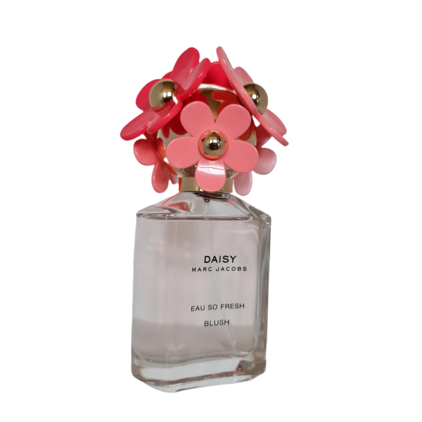 Perfume bottle at a angle photo.