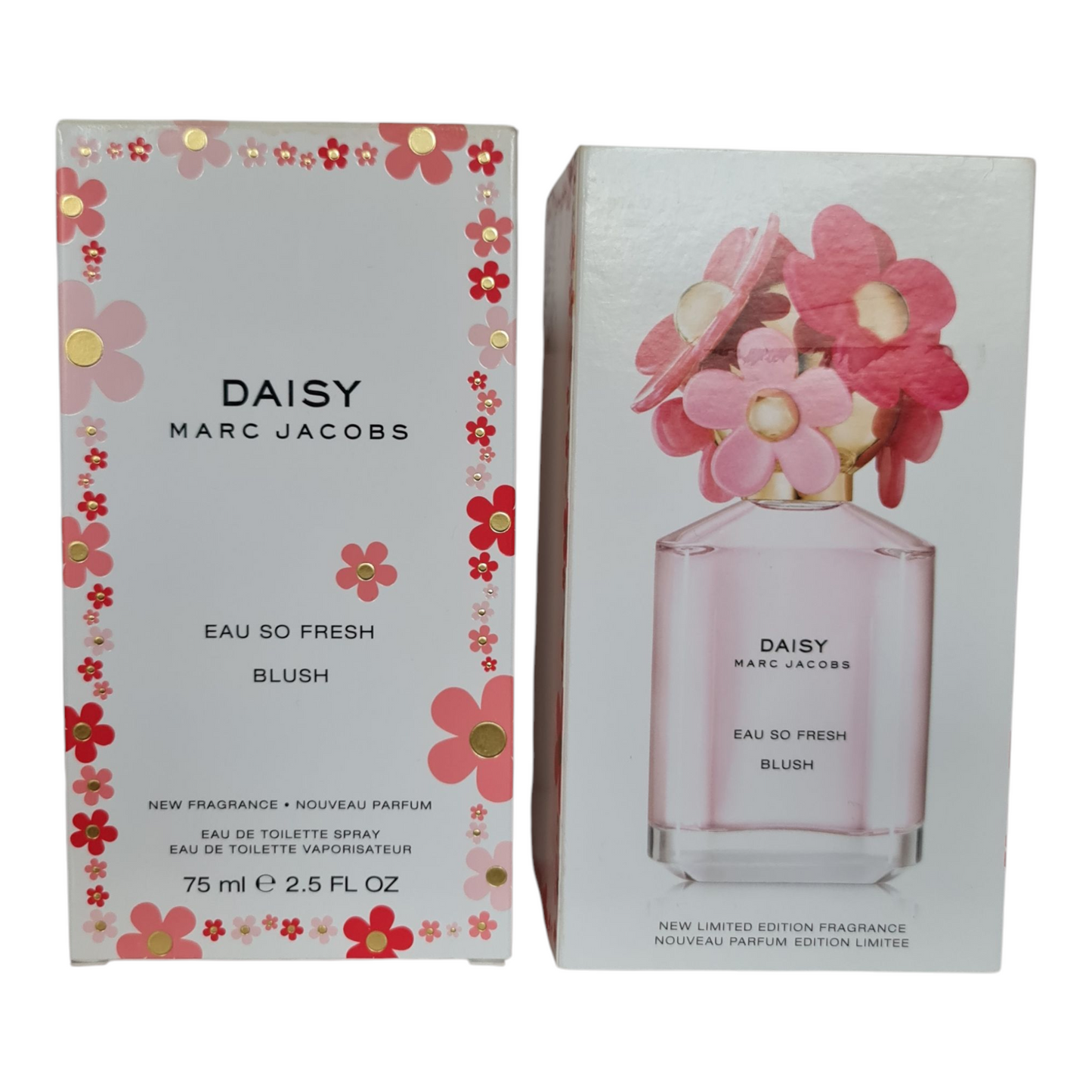Perfume box and sleeve side by side photo.