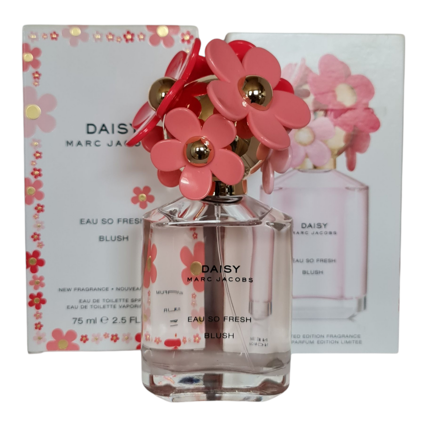 Cologne bottle, box and sleeve together.