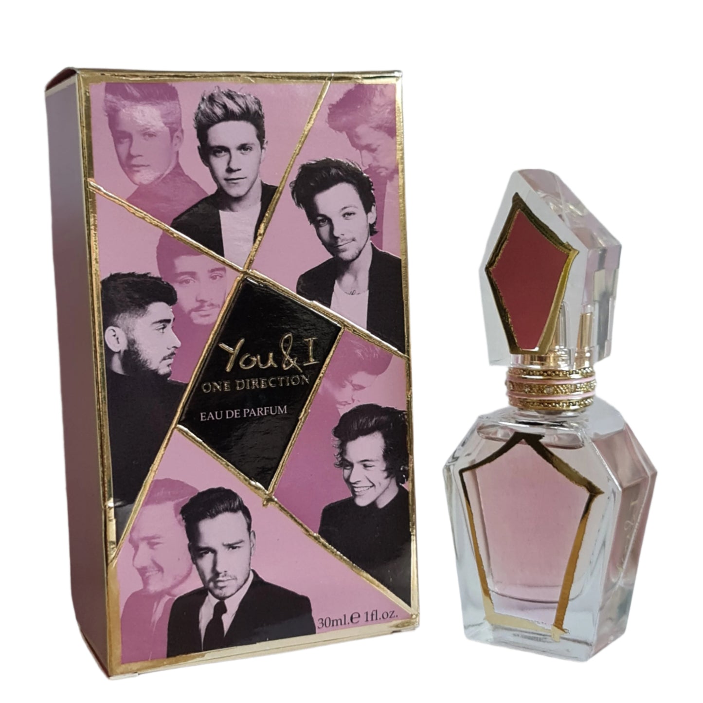 Perfume box and bottle side by side.