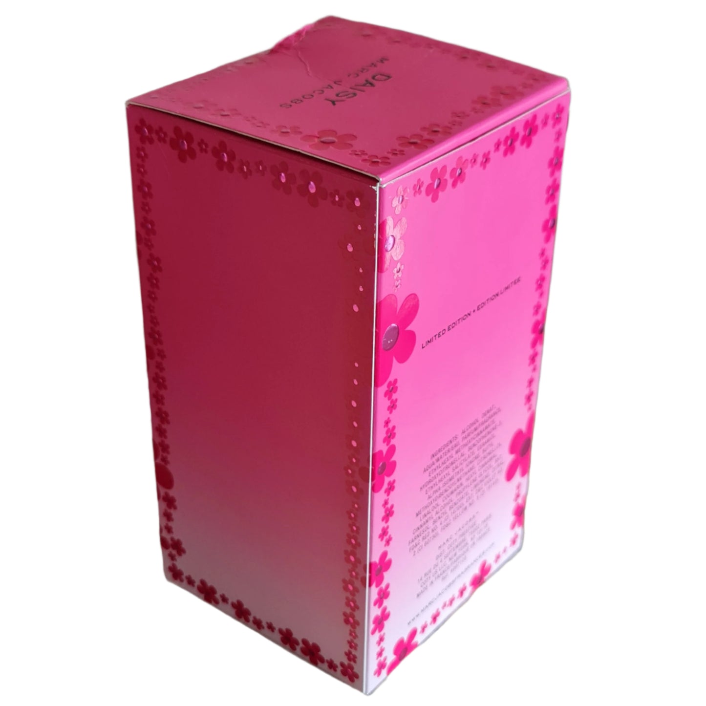 Photo showing three sides of the box.