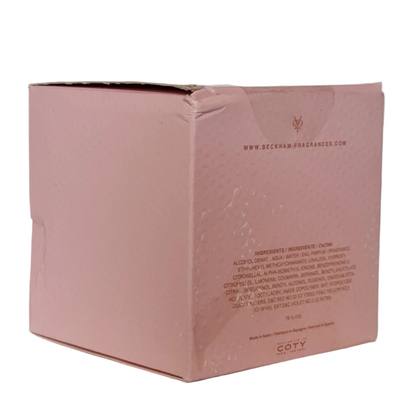 Two sides of perfume box.