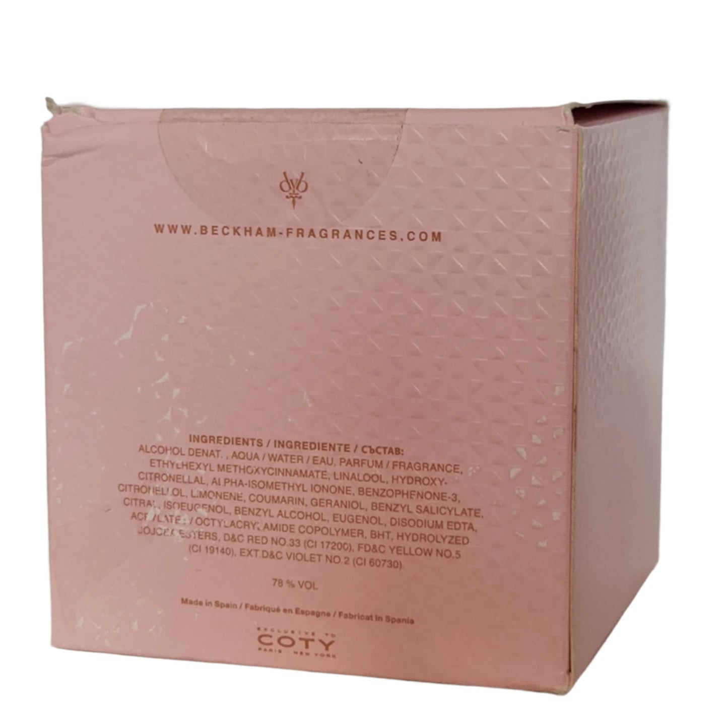 Back of fragrance box.