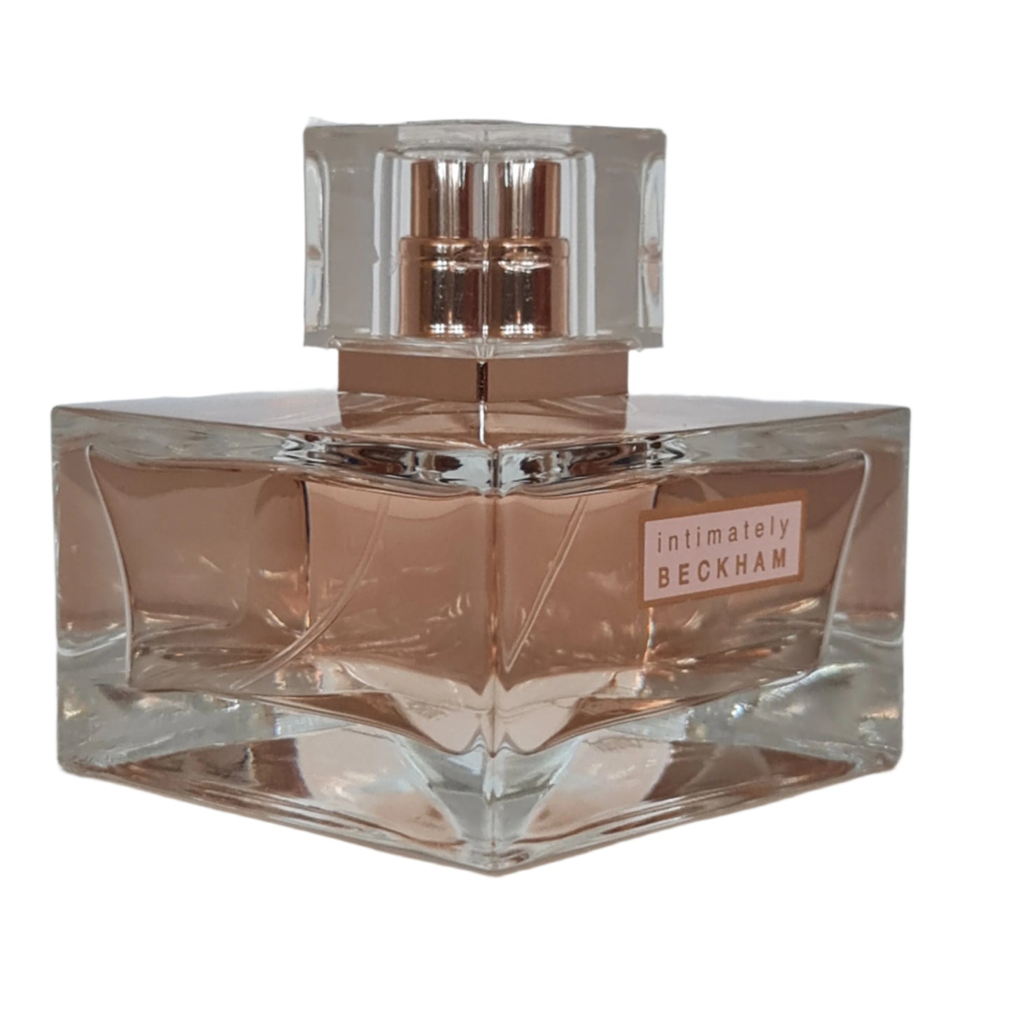 Perfume bottle at a angle photo.