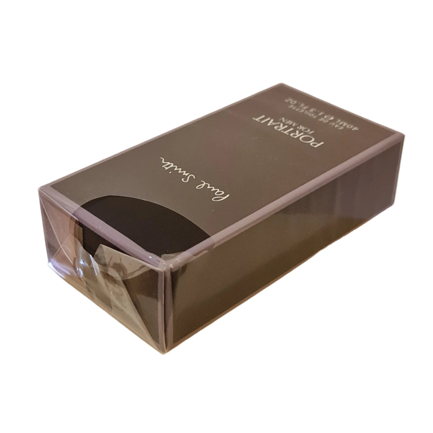 Perfume box lying flat photo.