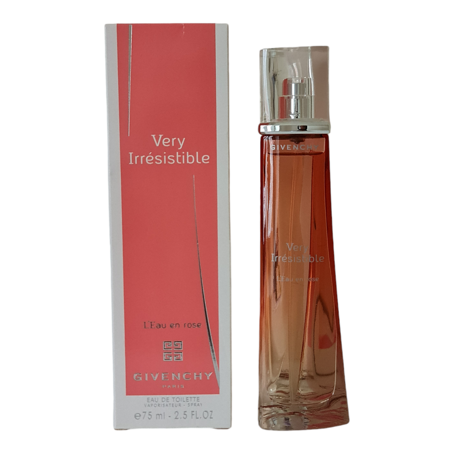 Second photo perfume box and bottle side by side.