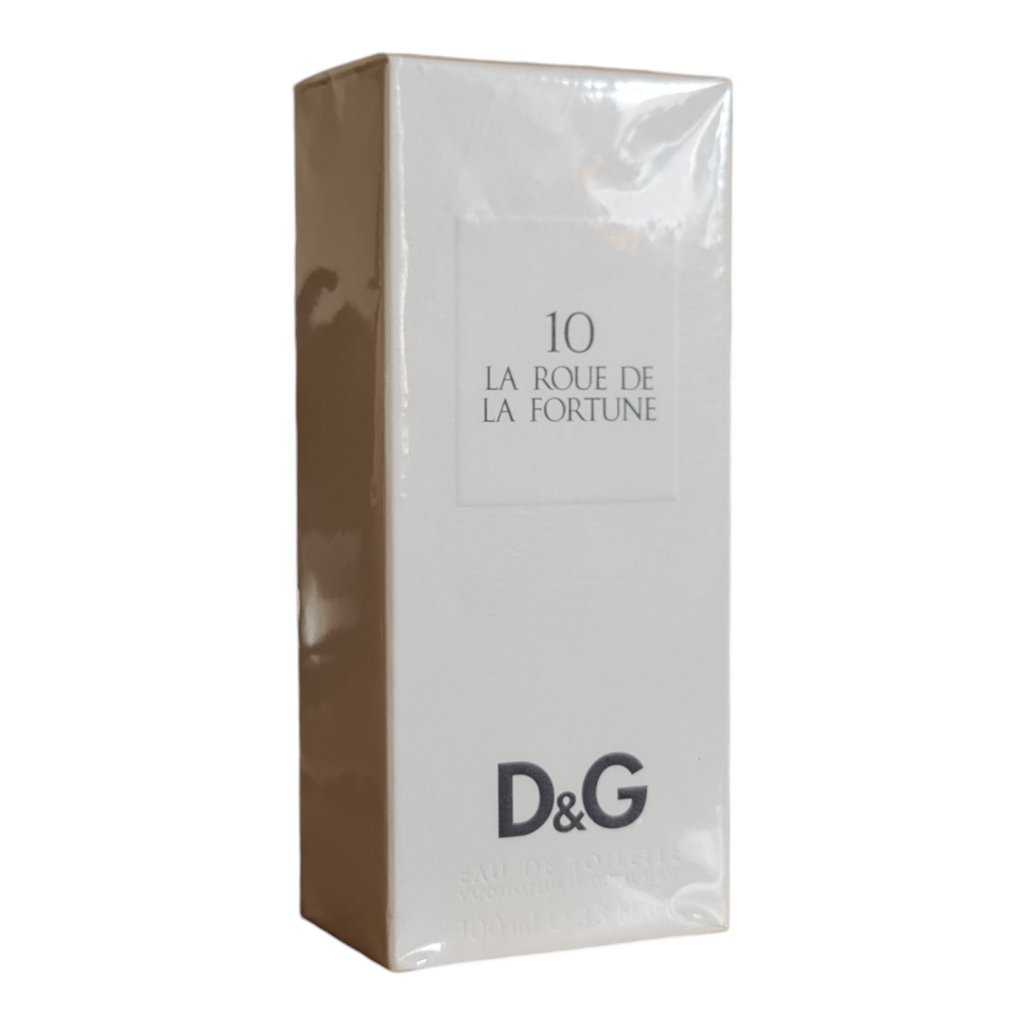Dolce & Gabbana 10 La Roue De La Fortune Eau de Toilette 100ml. Front angled photo of perfume box.
