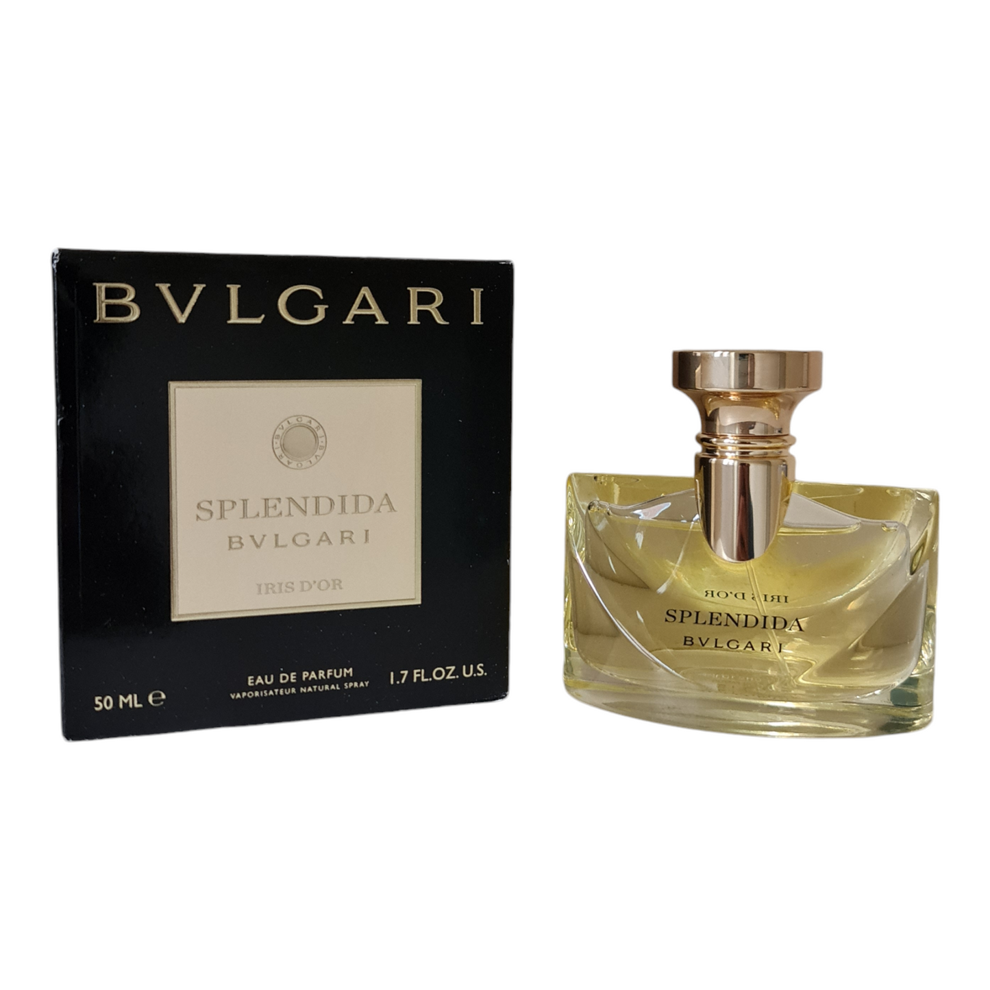 Perfume box and bottle at a angle