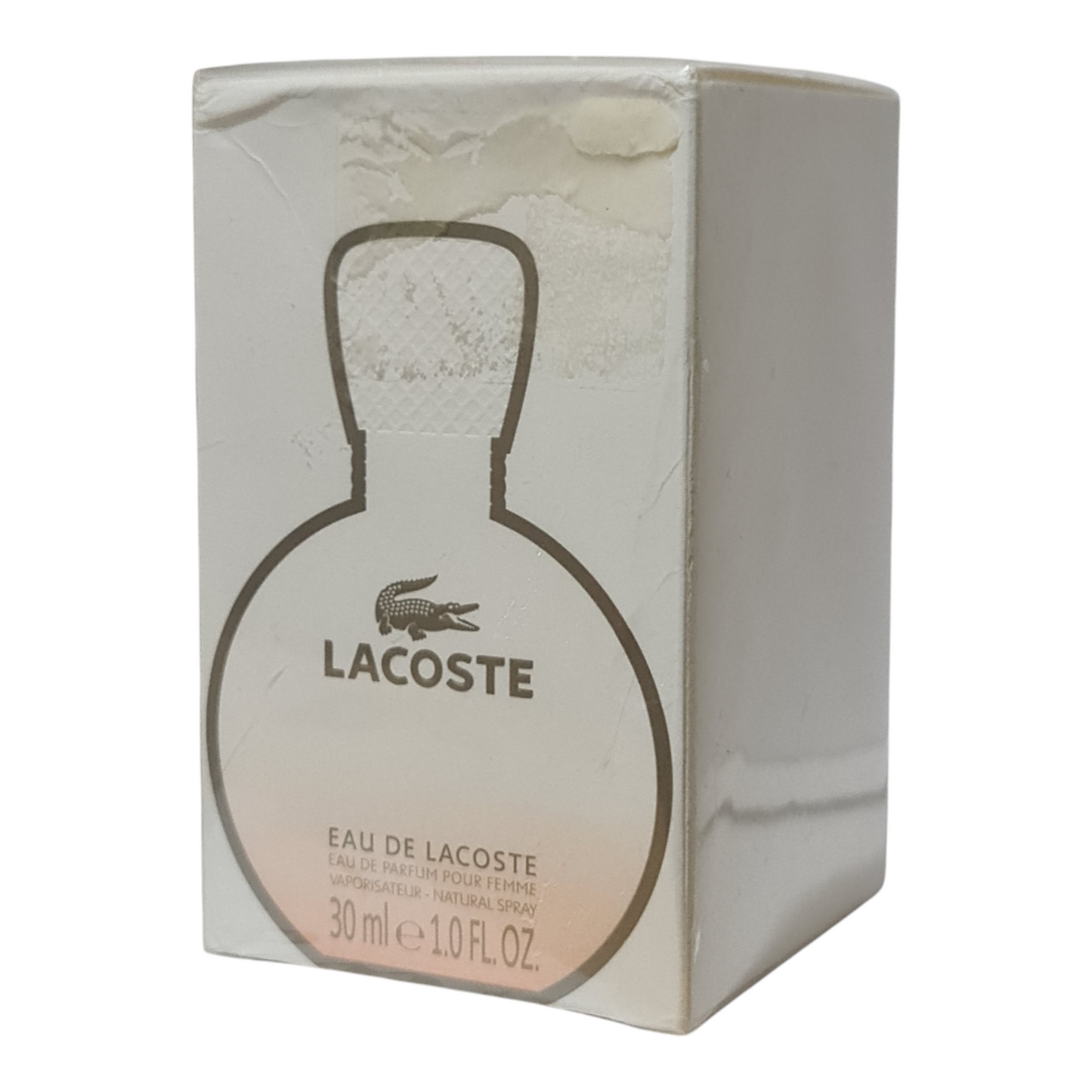 Lacoste Eau de Lacoste Eau de Parfum 30ml. Front angled photo of perfume box.