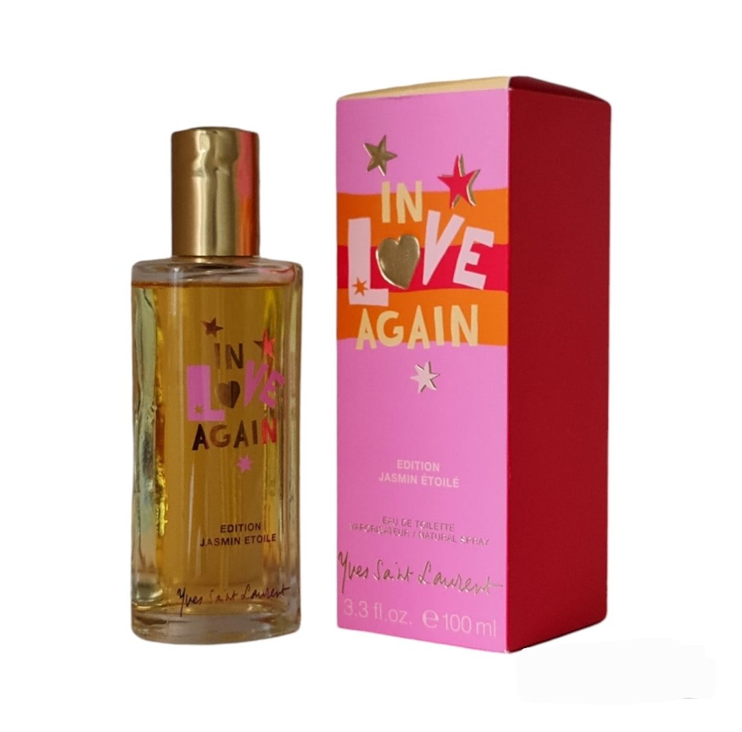 Photo of perfume bottle and box at a angle.