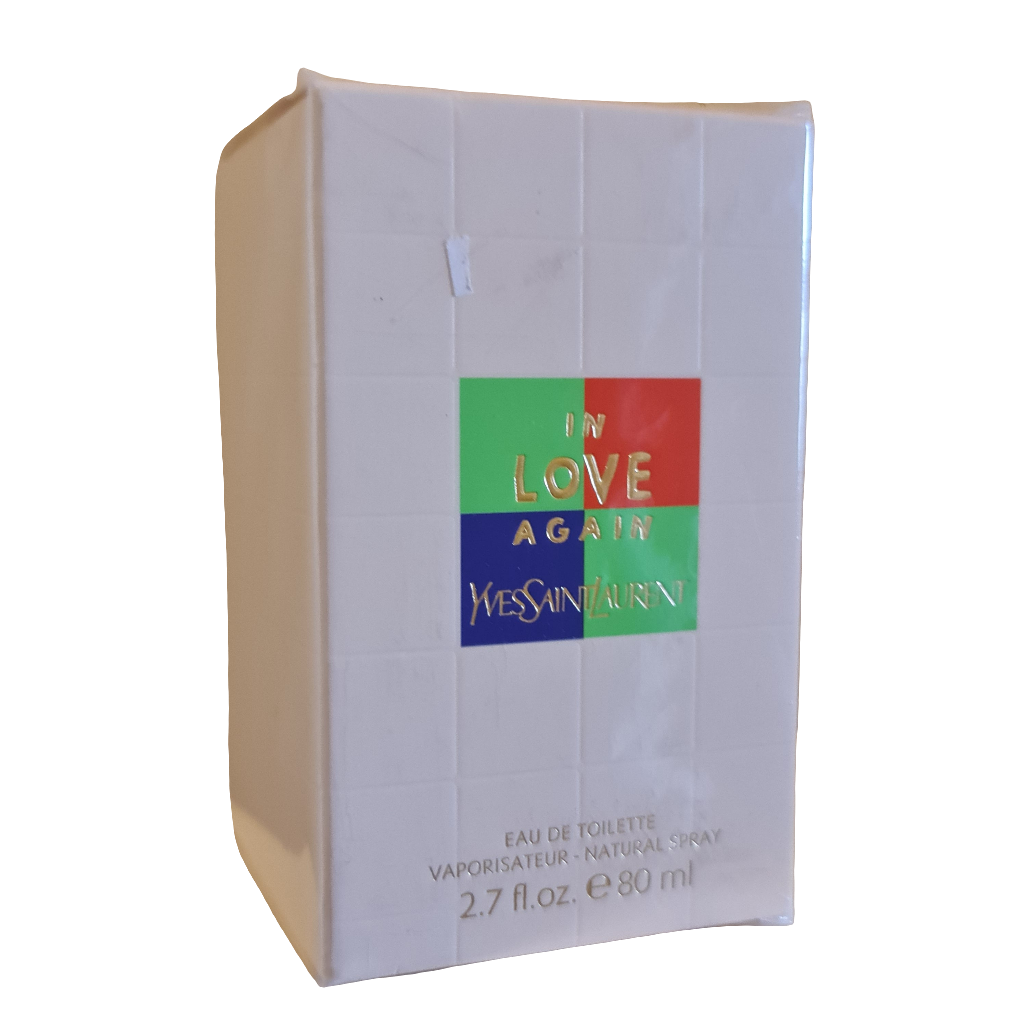 Yves Saint Laurent La Collection In Love Again Eau de Toilette 80ml. Front angled photo of perfume box.