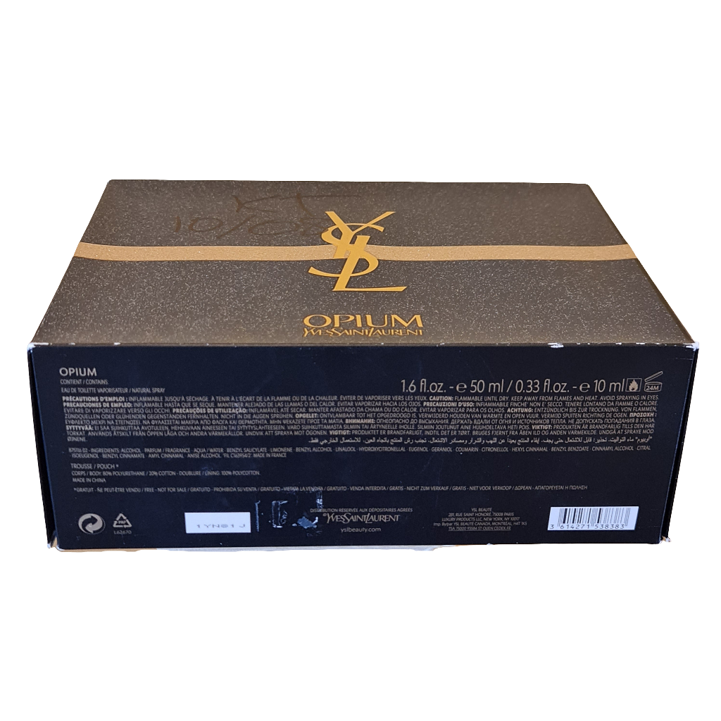 Yves Saint Laurent Opium Eau de Toilette 50ml 3 Piece Gift Set. Older Batch (2016). See Description.