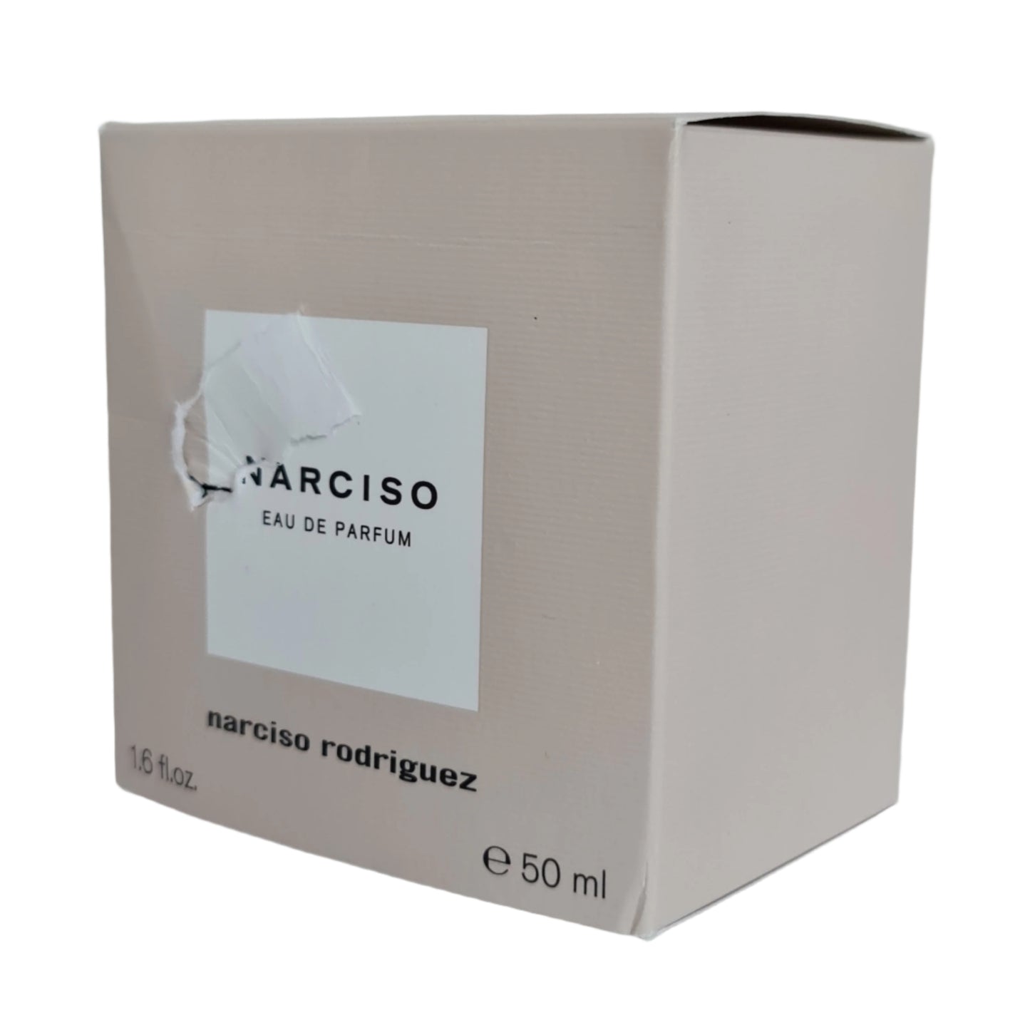 Angled photo of perfume box.