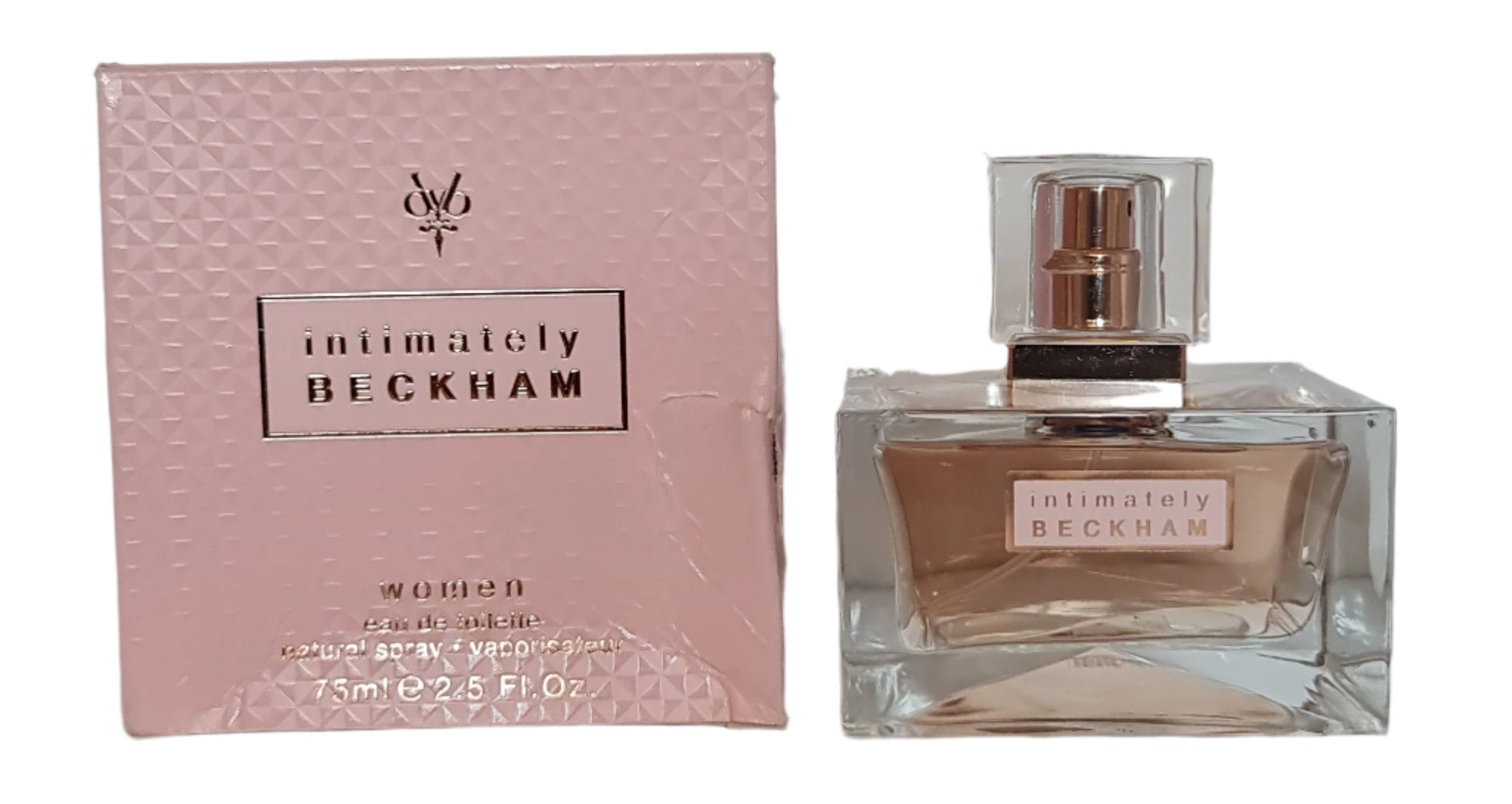 Perfume box and bottle side by side photo.