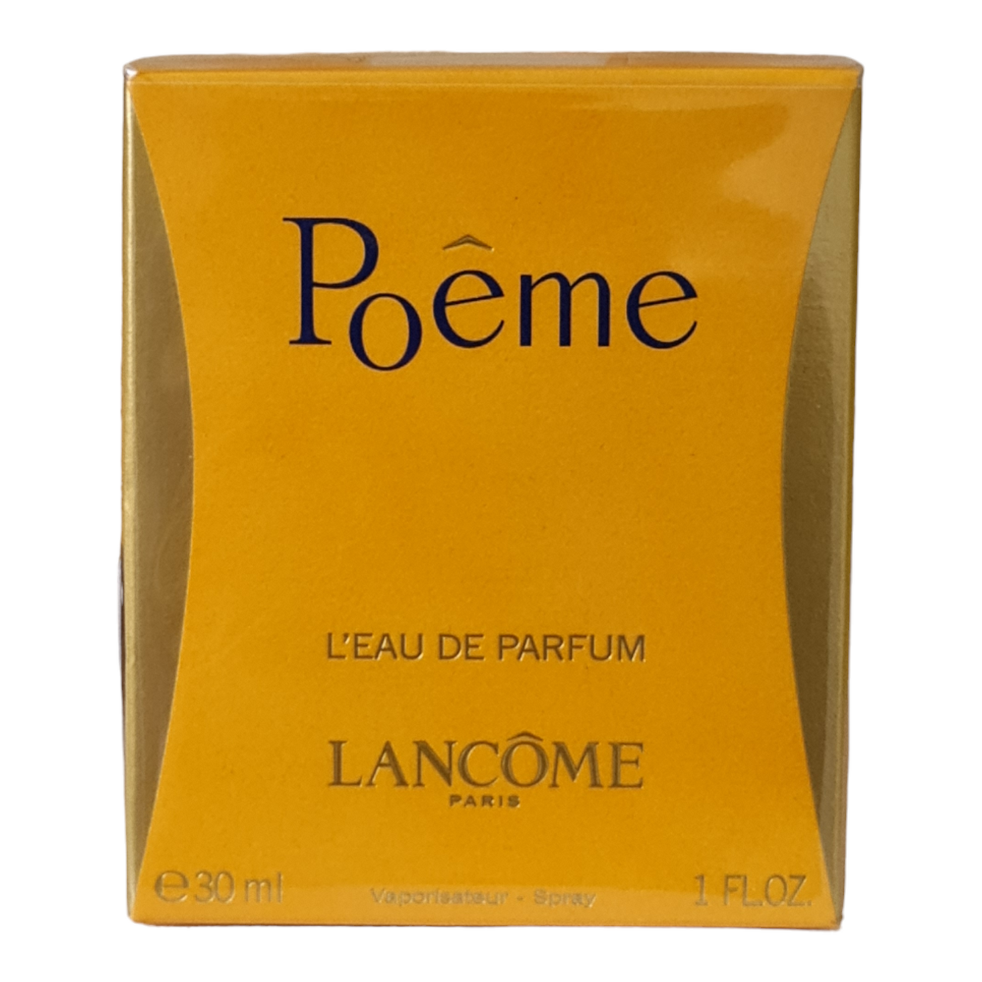 Lancome Poeme Eau De Parfum 30ml. Front photo showing box, perfume, cologne, fragrance and scent.