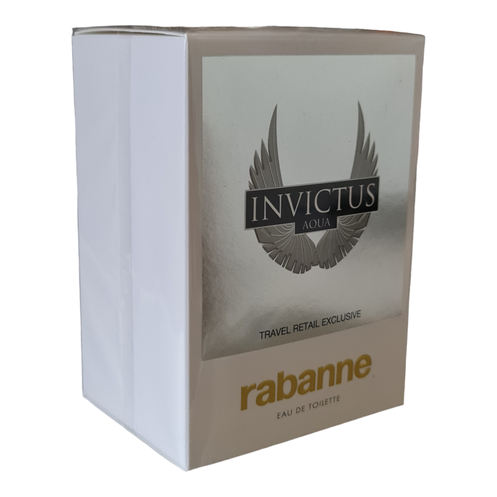 Paco Rabanne Invictus Aqua Travel Retail Exclusive Eau De Toilette 100ml. Front angled photo, perfume, fragrance, scent and cologne.