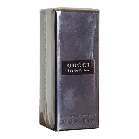 Gucci Eau de Parfum 30ml Travel Bottle. Angled photo of perfume bottle.