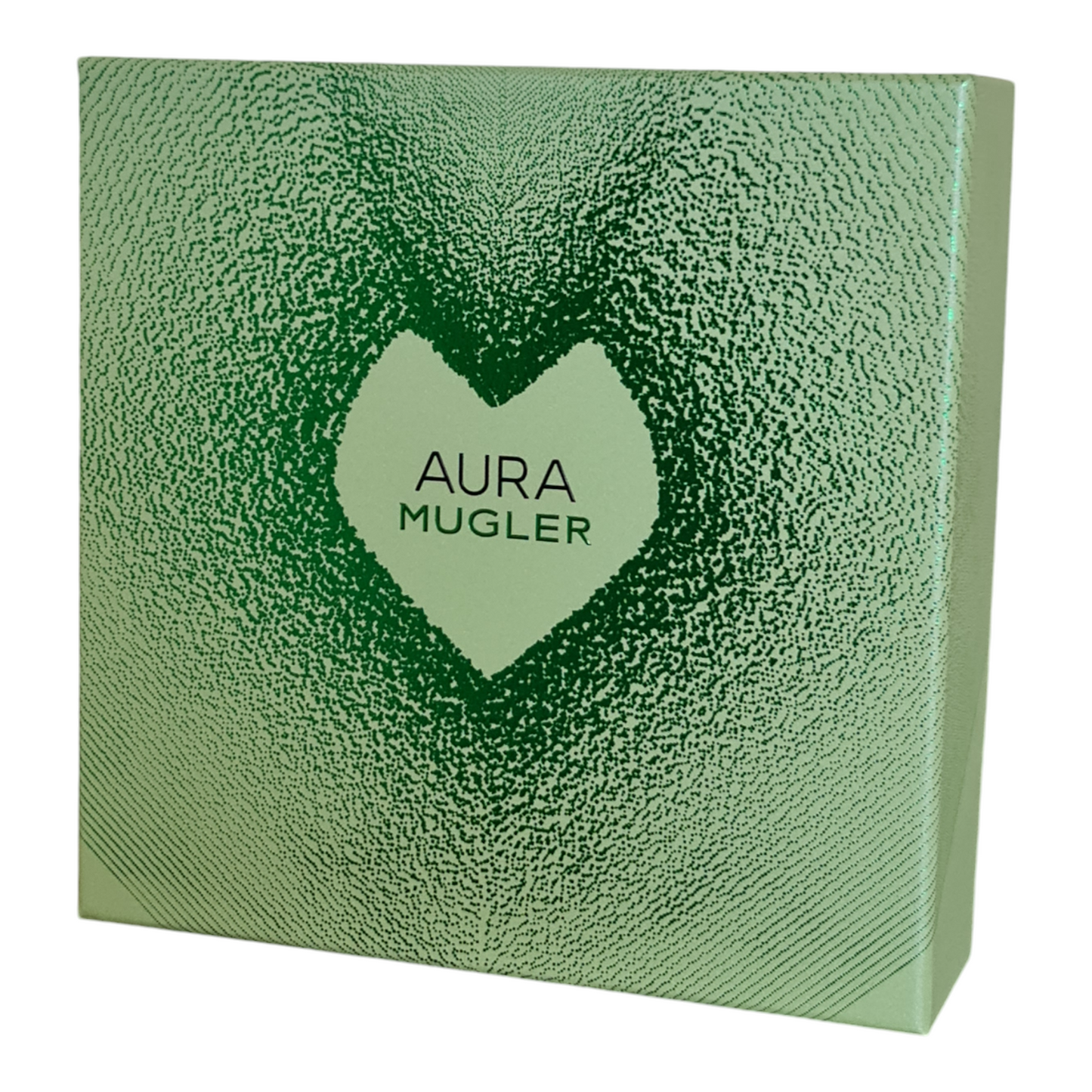 Mugler Aura Eau De Parfum 30ml Gift Set. Photo of perfume box lid.