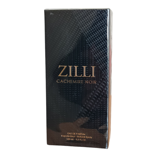 Zilli Cashemire Noir Eau De Parfum 100ml. Front angled photo of perfume box.