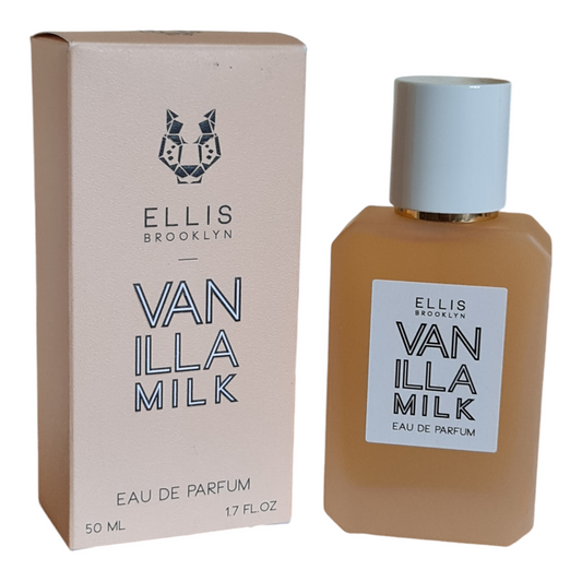 Ellis Brooklyn Vanilla Milk Eau de Parfum 50ml. Perfume box and bottle side by side.