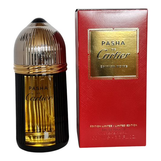 Cartier Pashe De Cartier Edition Noire Limited Edition Eau de Toilette  100ml. Perfume box and bottle side by side.