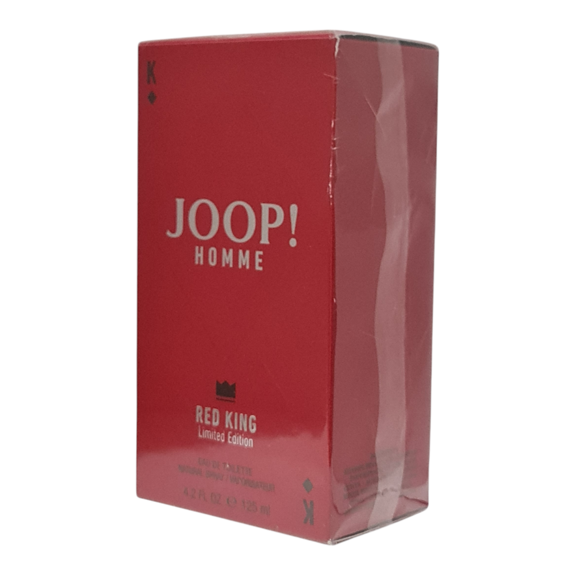 Joop Homme Red King Eau De Toilette 125ml. Second angled photo of cologne box 