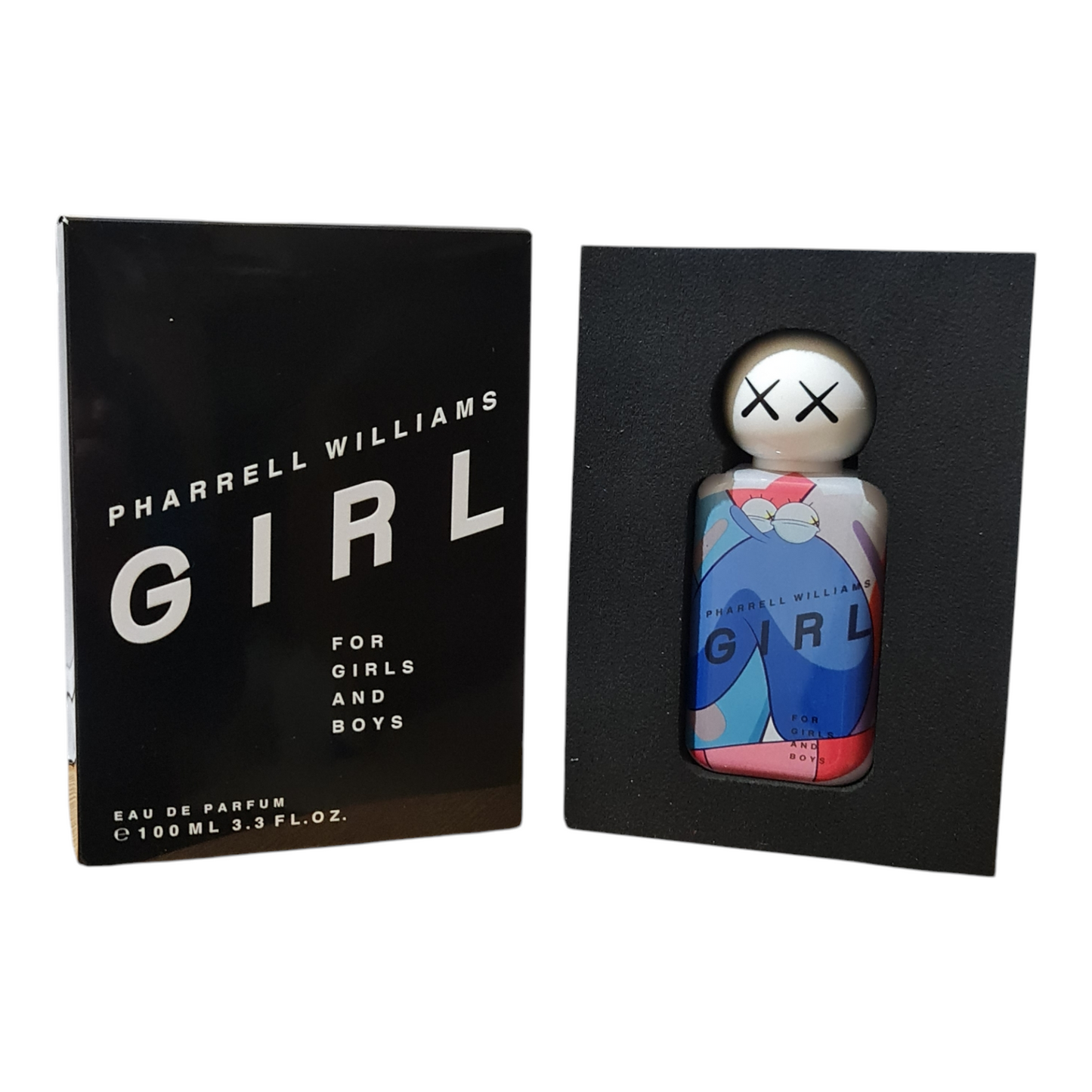 Pharrell Williams Girl Unisex Fragrance Eau de Parfum 100ml. Perfume box and bottle side by side.