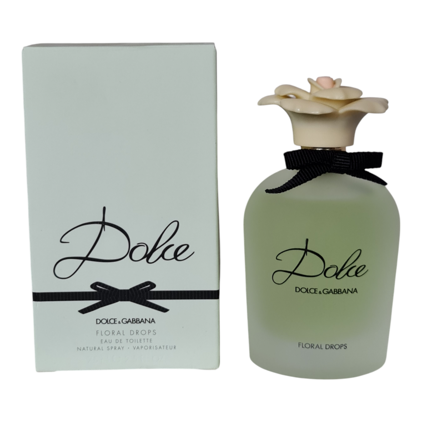 Dolce&Gabbana Floral Drops Eau de Toilette 75ml. Perfume box and bottle side by side.