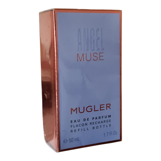 Mugler Angel Muse Eau De Parfum 50ml (Refill). Front angled photo of perfume box.