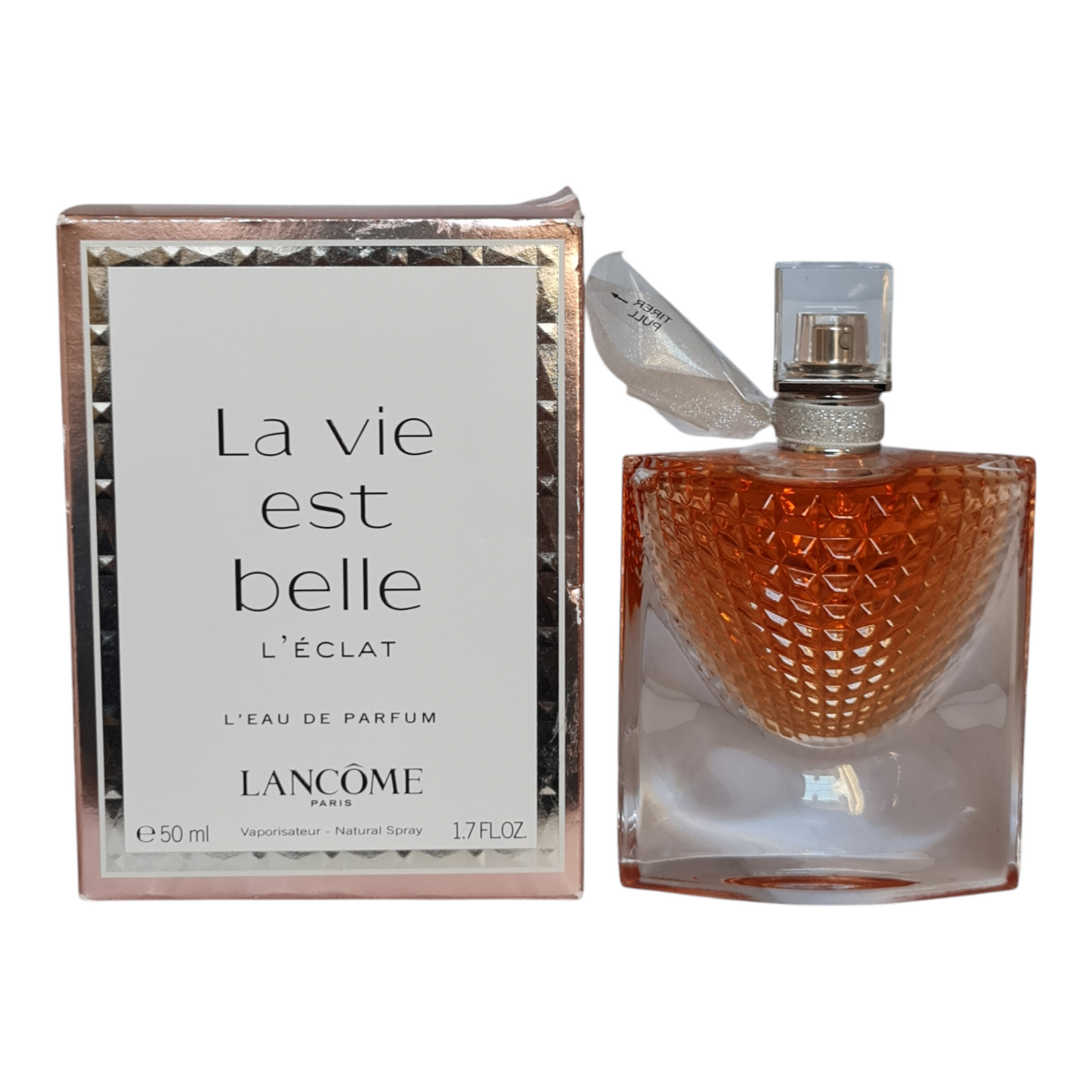 Lancome La Vie Est Belle L'Eclat 50ml. Perfume box and bottle side by side photo.