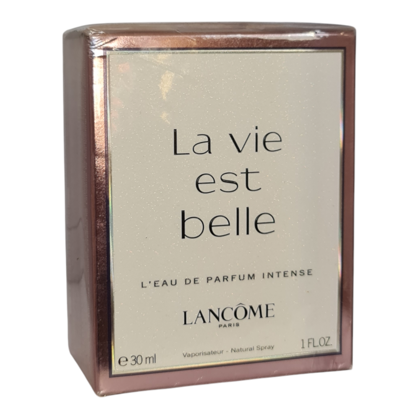 Lancome La Vie Est Belle L'Eau De Parfum Intense 30ml. Front angled photo of perfume box.