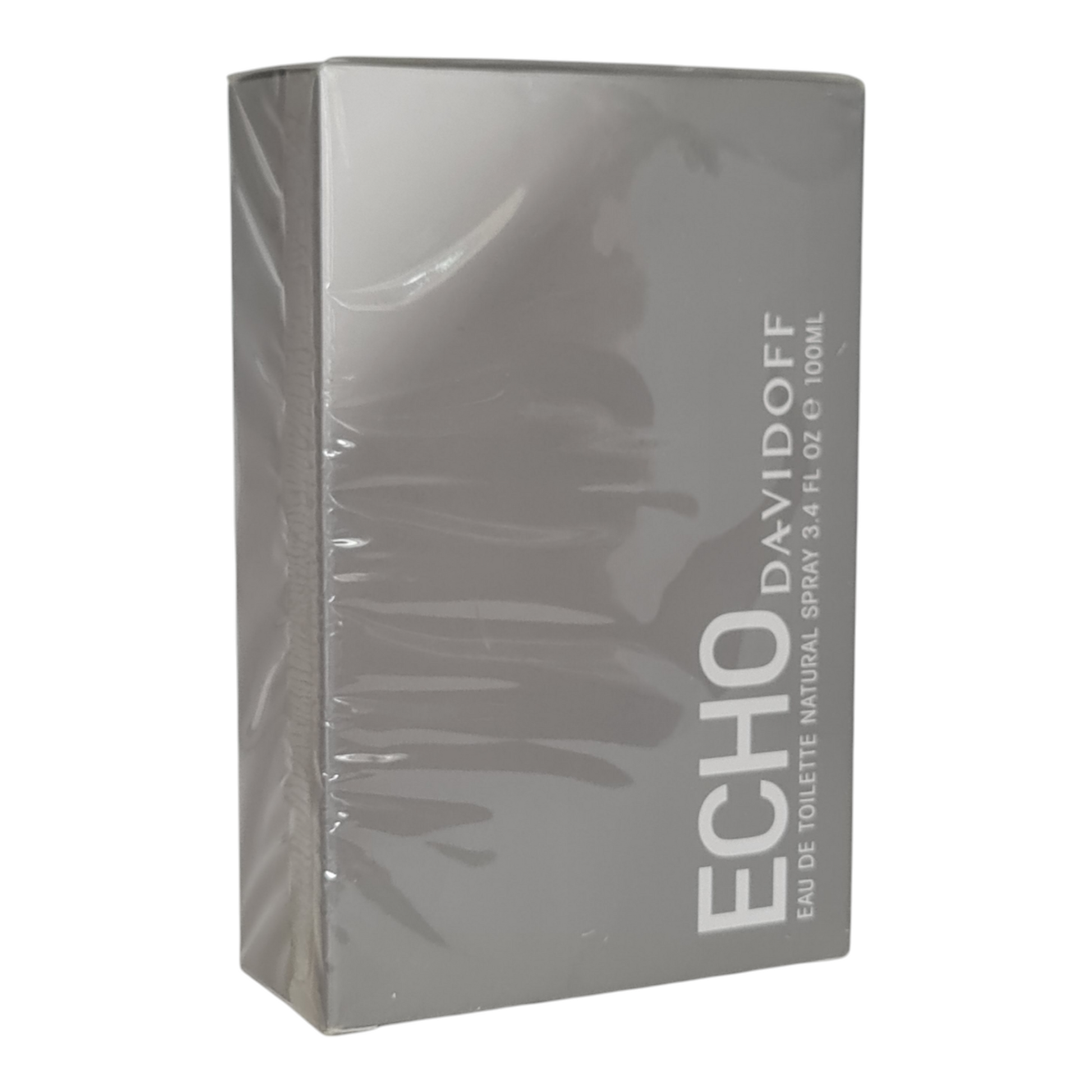 Davidoff Echo Eau de Toilette 100ml. Front angled photo of the perfume box.