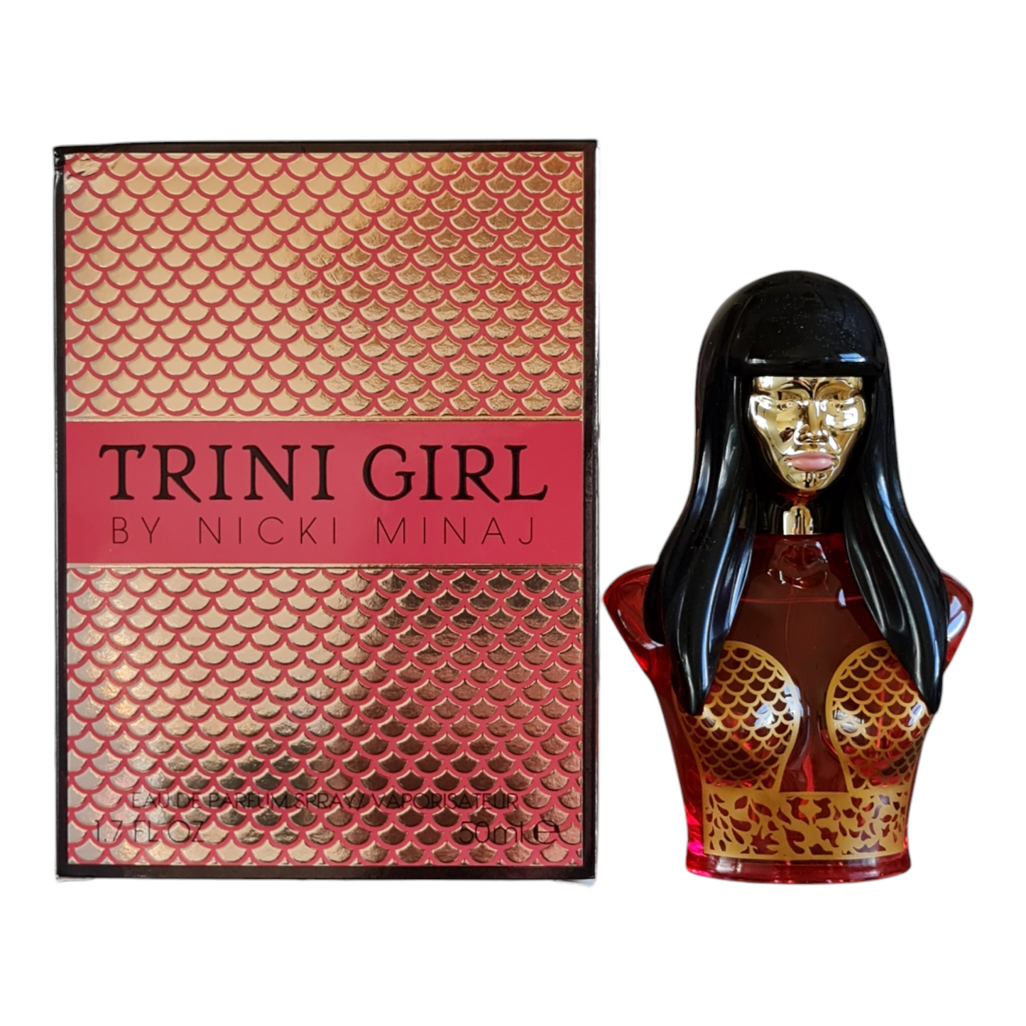 Trini Girl By Nicki Minaj Eau De Parfum 50ml. Perfume box and bottle side by side.