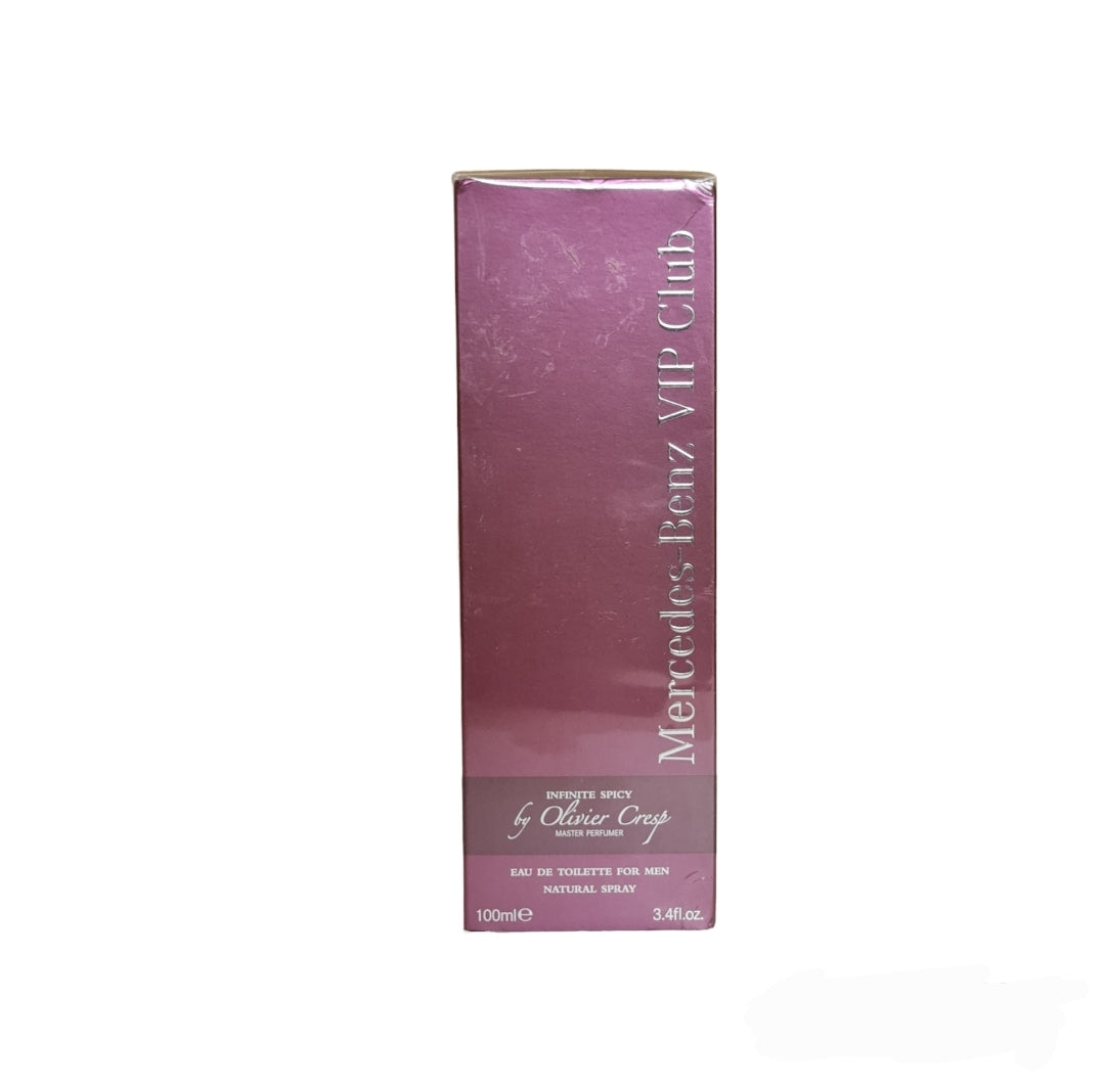 Mercedes-Benz VIP Club Infinite Spicy Eau de Toilette 100ml Pour Homme. Perfume and fragrance. Front Image.