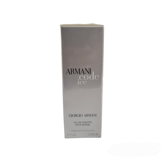 Giorgio Armani Code Ice Eau de Toilette 75ml.  Perfume and fragrance. Front Image.