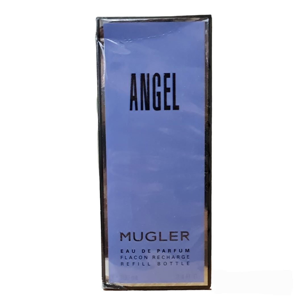 Mugler Angel Eau De Parfum 100ml Falcon Rechargeable Bottle. Front photo perfume and fragrance.