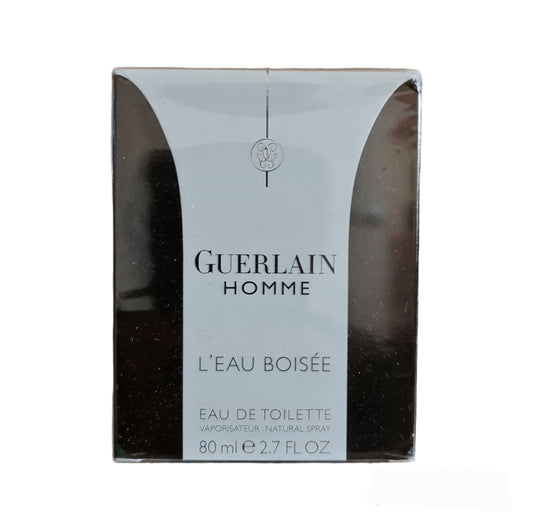 Guerlain Homme L'eau Boisee Eau de Toilette 80ml. Front photo, perfume, fragrance, cologne and scent.