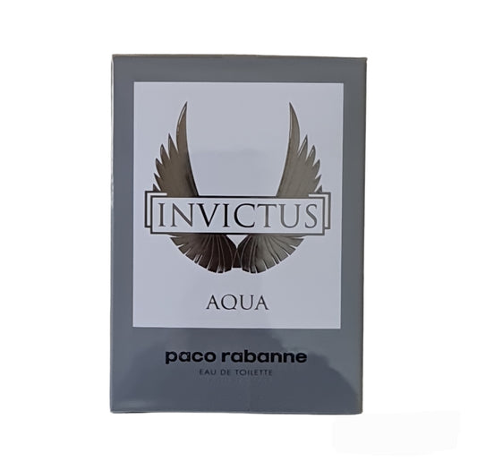 Paco Rabanne Invictus Aqua (2018) Eau de Toilette 100ml. Front photo, perfume, scent, fragrance and cologne.