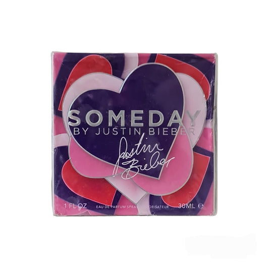 Justin Bieber Someday Eau de Parfum 30ml. Front photo, perfume, fragrance, scent and cologne.