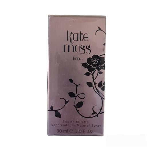 Kate Moss Kate Eau de Toilette 30ml. Front photo, perfume, cologne, scent and fragrance.