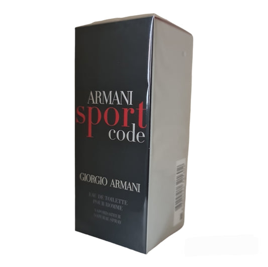 Giorgio Armani Code Sport Eau de Toilette 50ml. Front angled photo. Perfume, scent, cologne and fragrance.