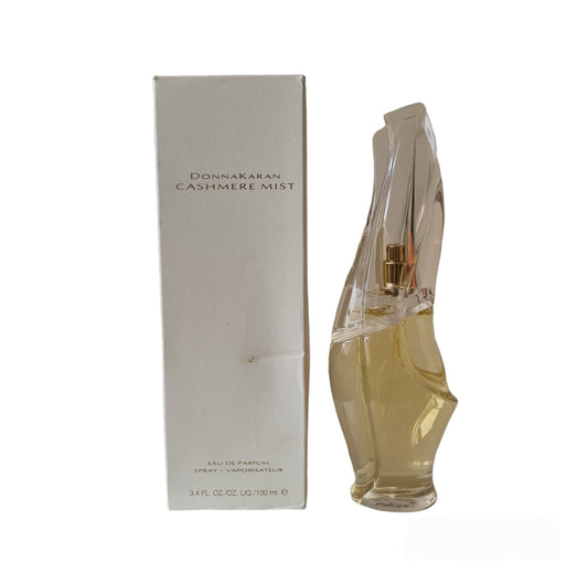 Donna Karan Cashmere Eau De Parfum 100ml. Front photo of box and bottle, perfume, fragrance, scent and cologne.