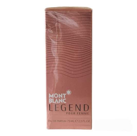 Mont Blanc Legend Eau De Parfum Pour Femme 75ml. Front photo of box, perfume, scent, cologne and fragrance.