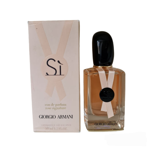 Giorgio Armani Si Rose Signature II Eau de Parfum 50ml. See description. Front photo showing box and bottle, perfume, fragrance, scent and cologne.