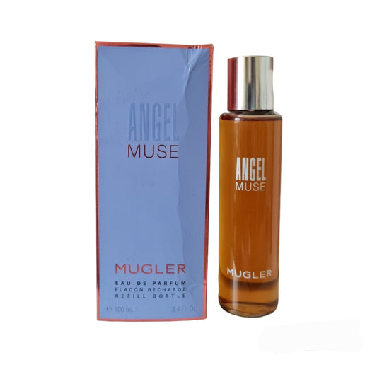 Mugler Angel Muse Eau De Parfum 100ml (Refill). Photo showing box and bottle, perfume, fragrance, scent and cologne.