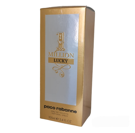 Paco Rabanne 1 Million Lucky Eau De Toilette 100ml. Front angled photo, perfume, fragrance, scent and cologne.